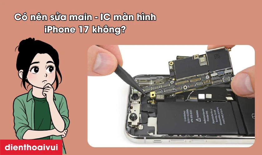 C&oacute; n&ecirc;n sửa main - IC m&agrave;n h&igrave;nh iPhone 17 kh&ocirc;ng?