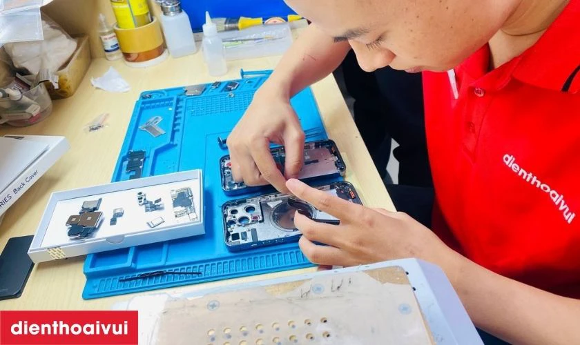 Quy trình sửa main - IC wifi iPhone 17 Pro Max tại Điện Thoại Vui