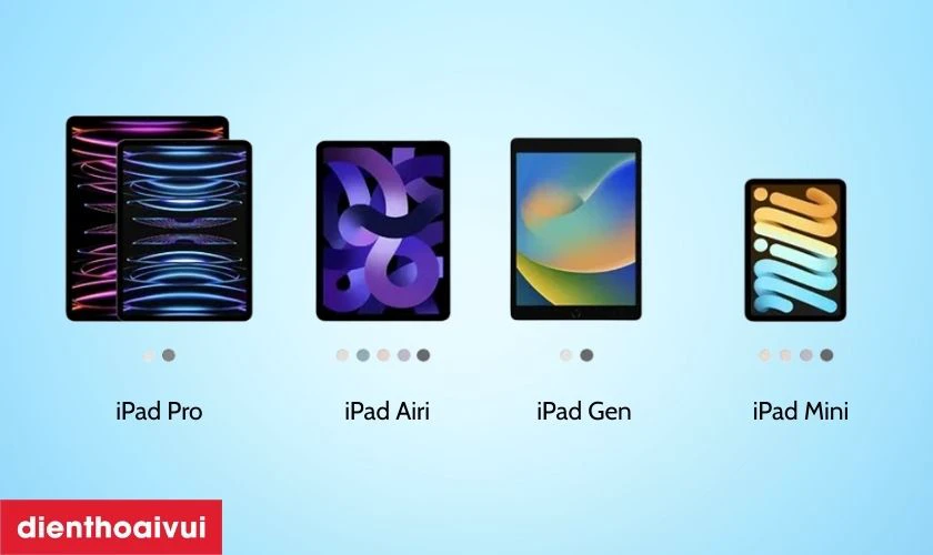Các dòng iPad có hỗ trợ sửa main ic wifi máy tính bảng iPad tại Điện Thoại Vui