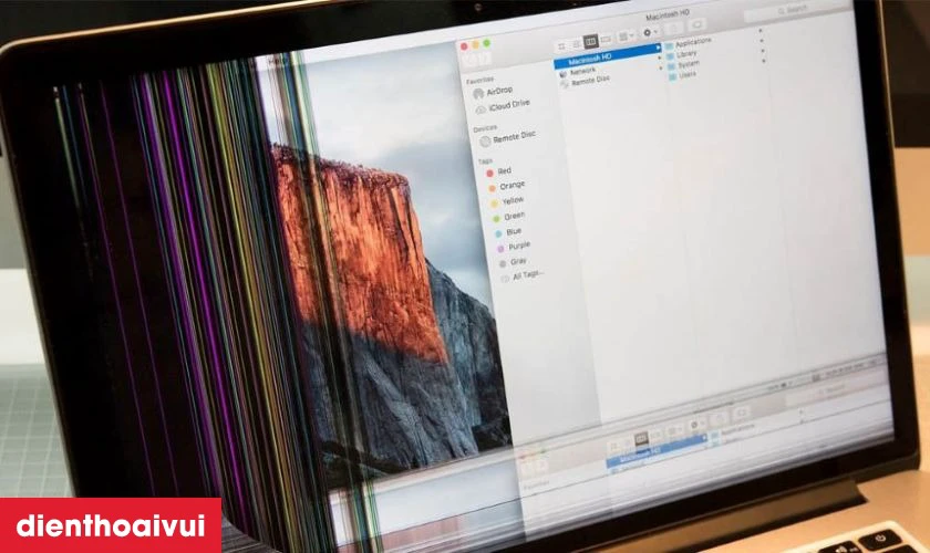 Macbook xuất hiện sọc nhiễu gây ảnh hưởng đến hiển thị