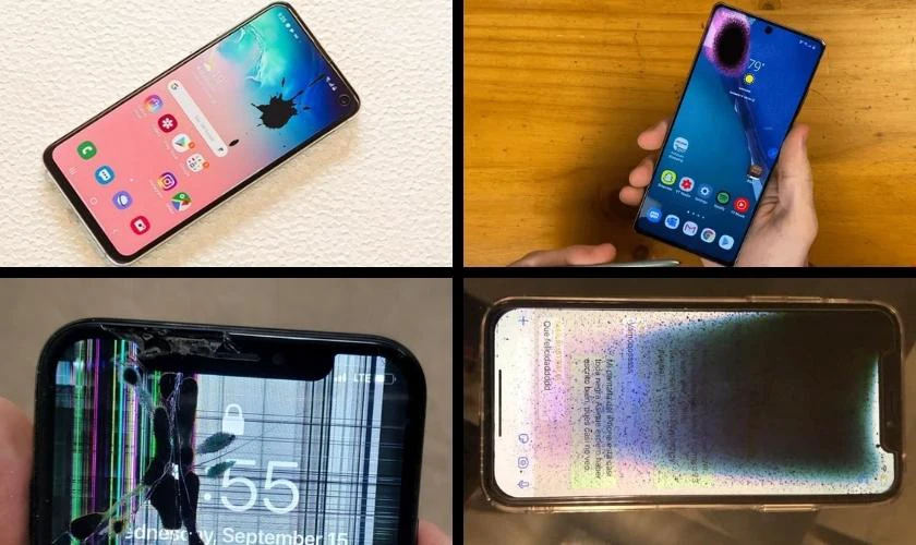 Dấu hiệu màn hình điện thoại bị chảy mực