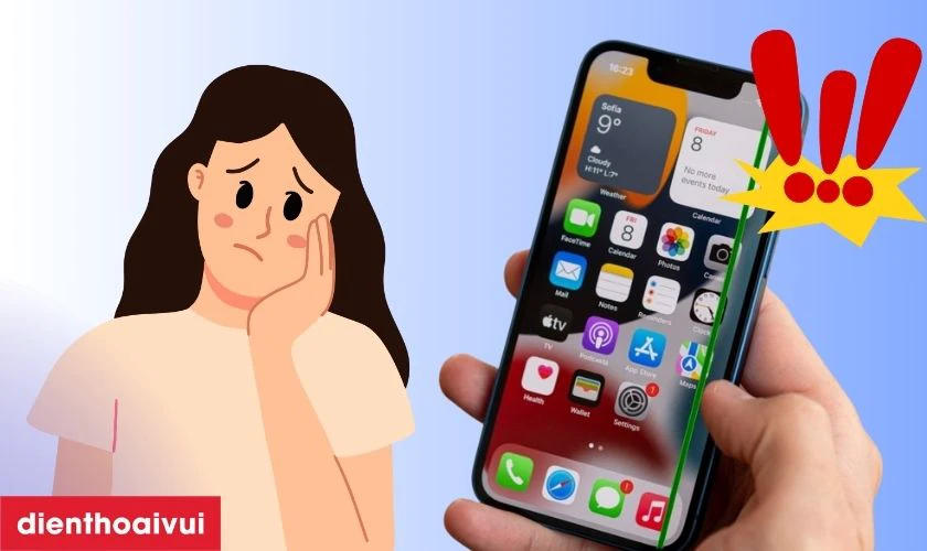 Lỗi sọc màn hình iPhone 13 Pro Max là tình trạng màn hình xuất hiện các sọc