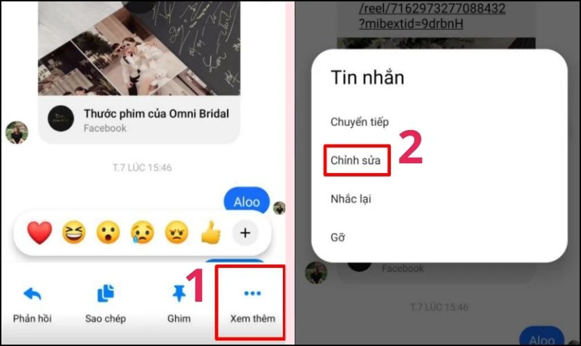 Cách chỉnh sửa tin nhắn đã gửi trên Messenger bằng điện thoại 