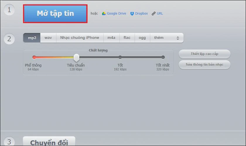 Tách âm thanh từ video online bằng Online Audio Converter
