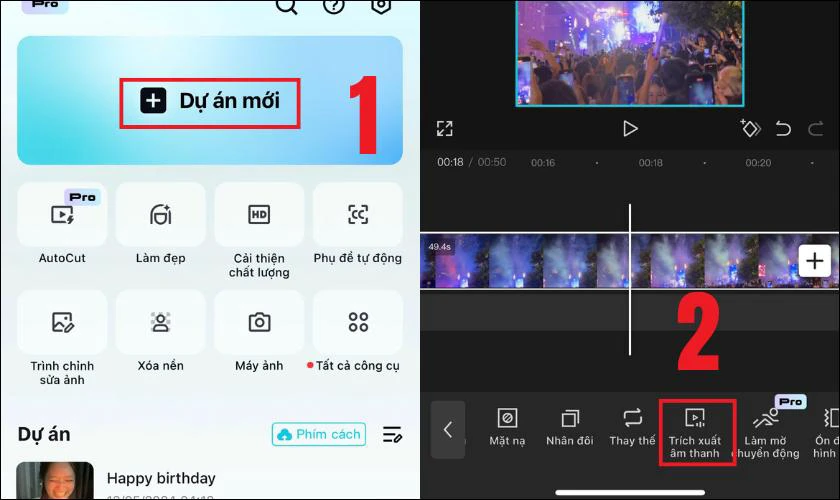 Cách tách âm thanh từ video trên Capcut
