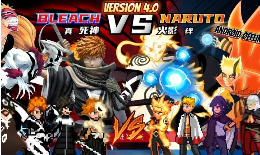 Bleach vs Naruto 4.0 có thêm nhiều chế độ chơi như solo, đấu đội và sinh tồn