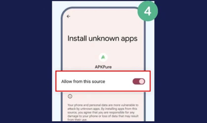 Bạn hãy bật tính năng allow from this source để tiếp tục