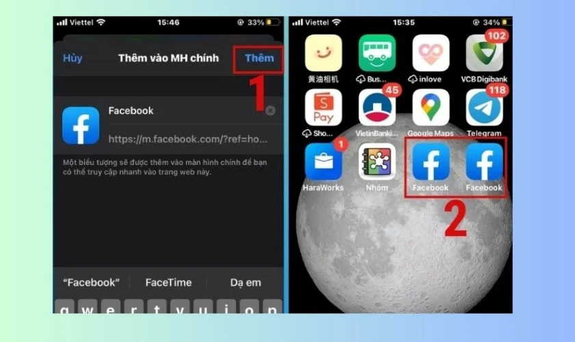 Chạm vào nút Thêm khi cửa sổ xác nhận hiện ra