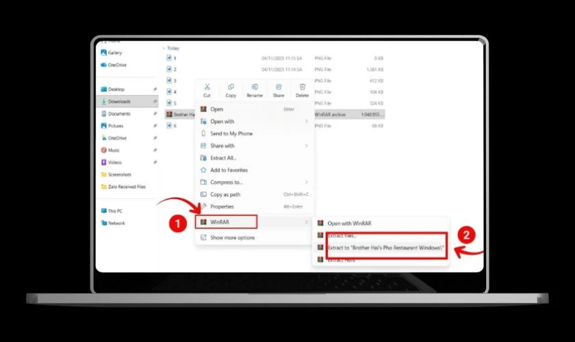 Giải nén và bắt đầu cài đặt