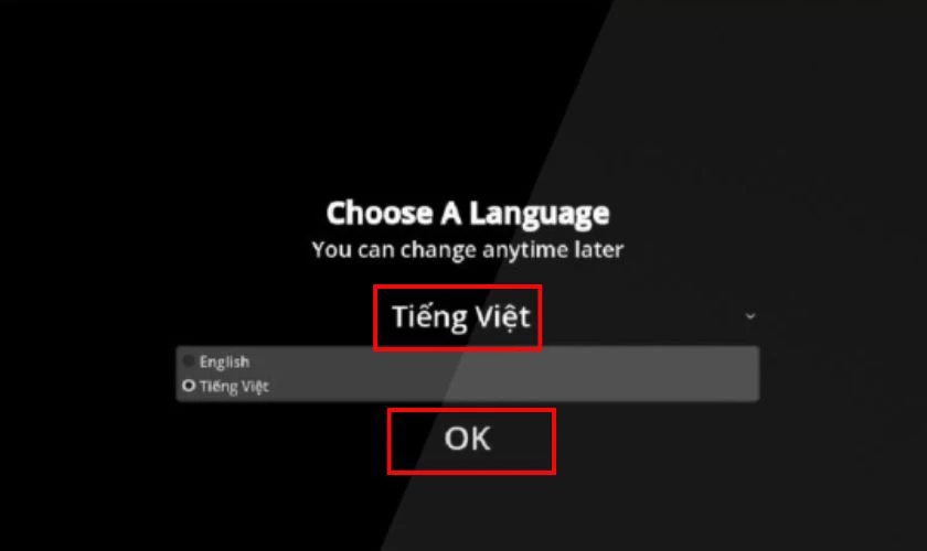 Chọn ngôn ngữ trong game