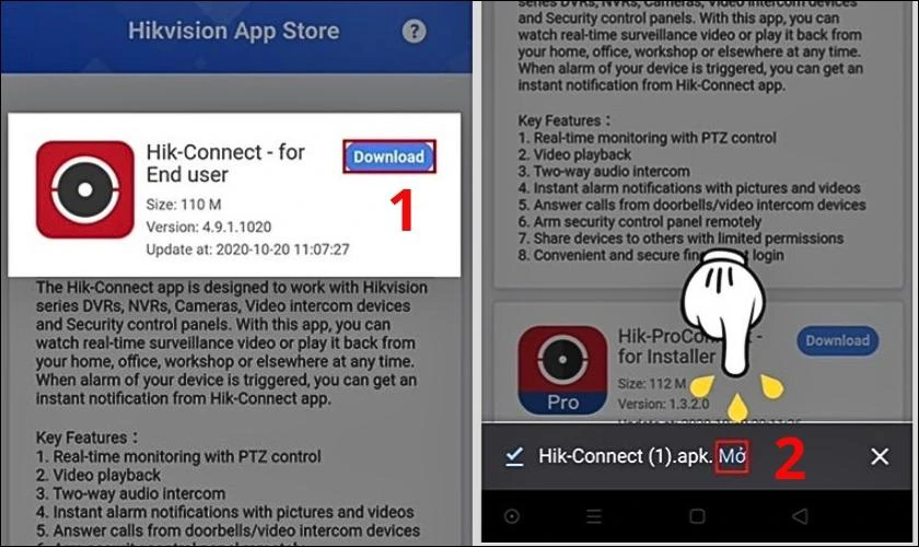 Tải Hik-connect cho điện thoại Android từ trang chủ