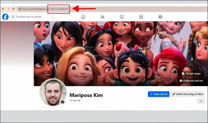 Sao chép mã ID của đường link Facebook