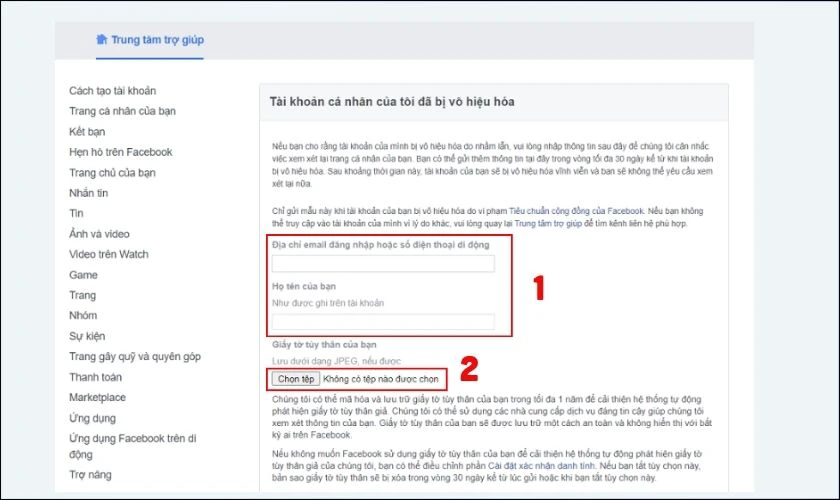 Cách lấy lại tài khoản Facebook bị hack khi đã bị vô hiệu hoá