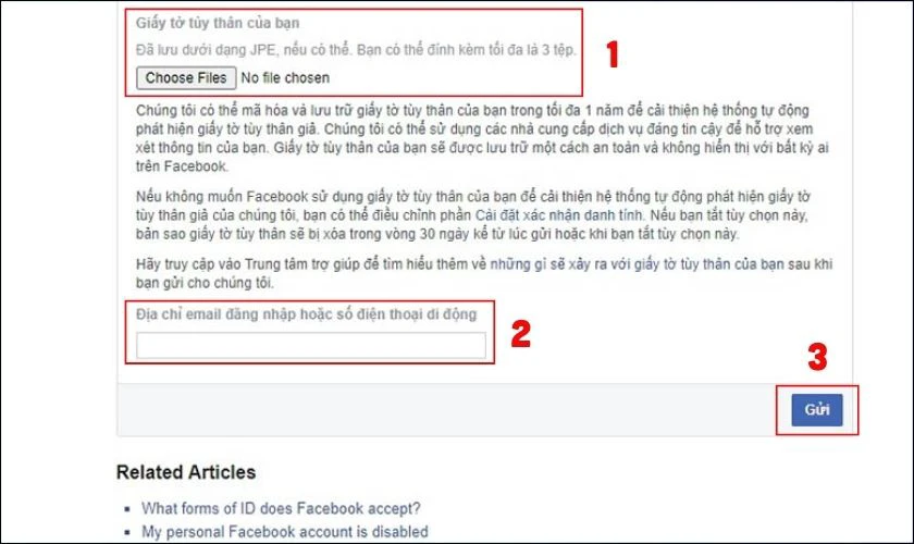 Cách lấy lại tài khoản Facebook bị hack bằng CMND
