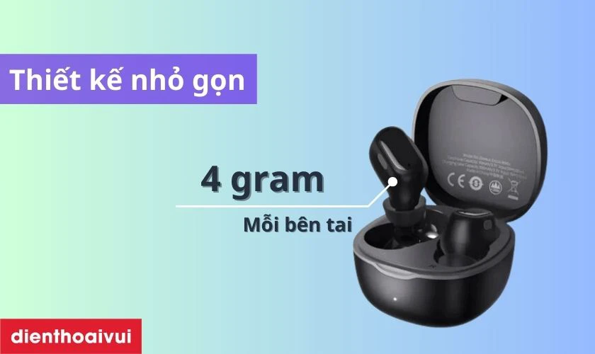 Tai nghe Bluetooth Baseus Encok WM01 Plus có thiết kế siêu nhỏ gọn