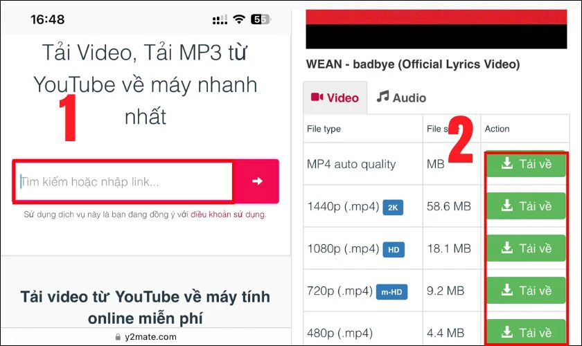 Mở trình duyệt và truy cập vào trang web y2mate