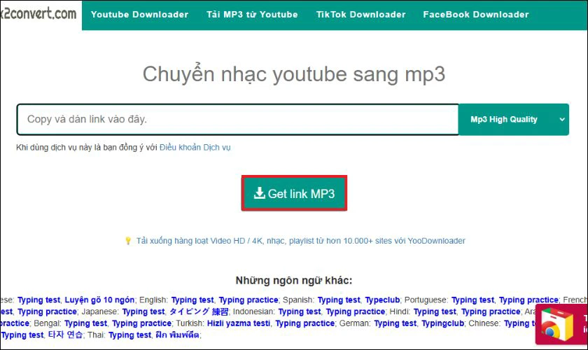 Tải nhạc từ Youtube về MP3 bằng X2convert.com