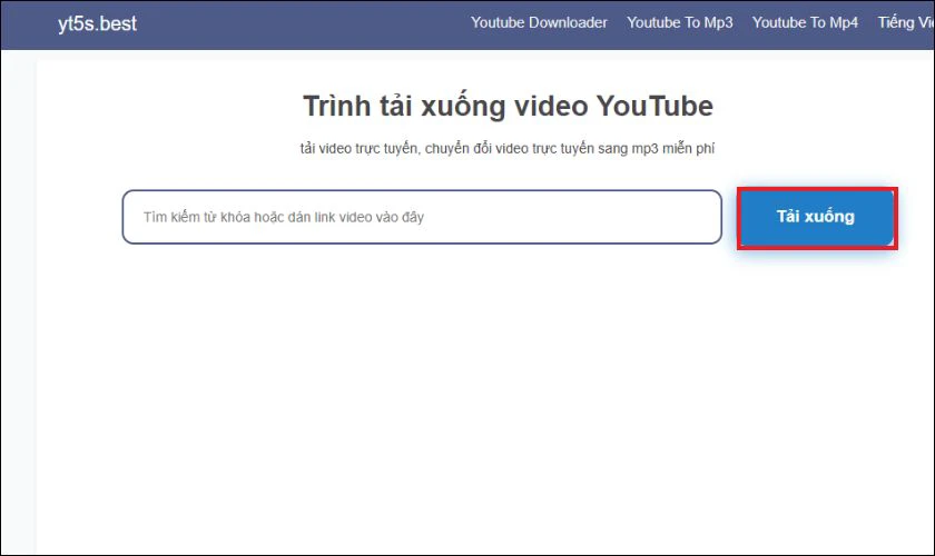Tải nhạc từ Youtube về MP3 bằng YT5s