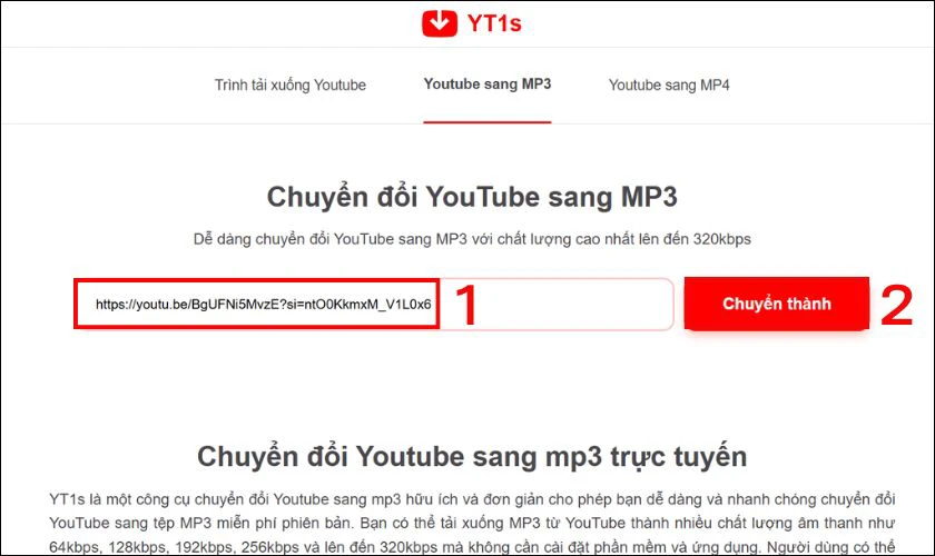 Tải nhạc từ YouTube về Zing MP3 trên Android bằng YT1s.com