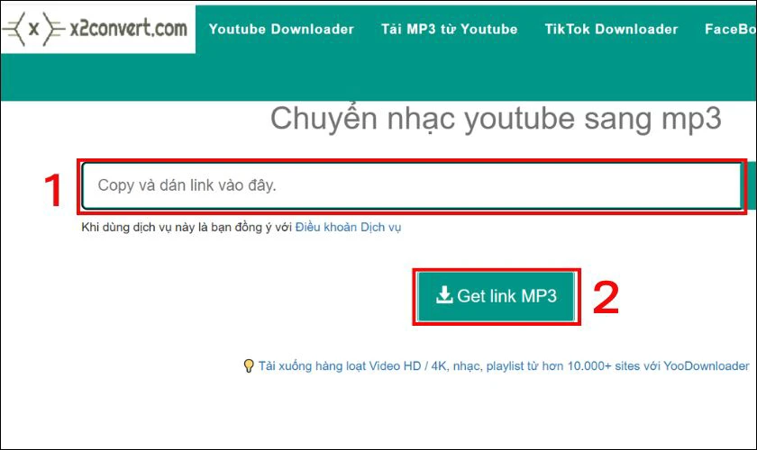 Tải nhạc từ YouTube về Zing MP3 trên Android bằng x2convert