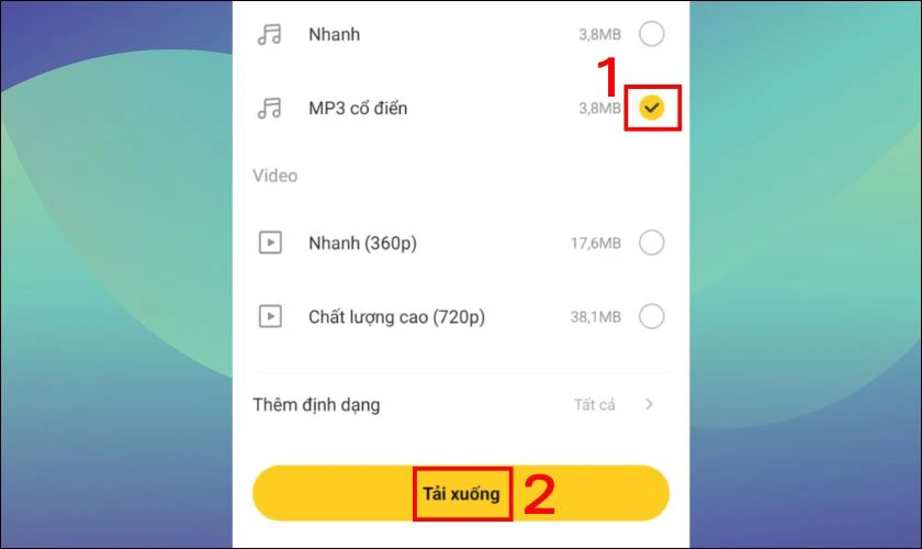 Tải nhạc từ YouTube về Zing MP3 trên Android bằng SnapTube
