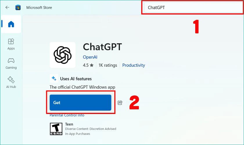 Tải phần mềm ChatGPT cho máy tính Windows
