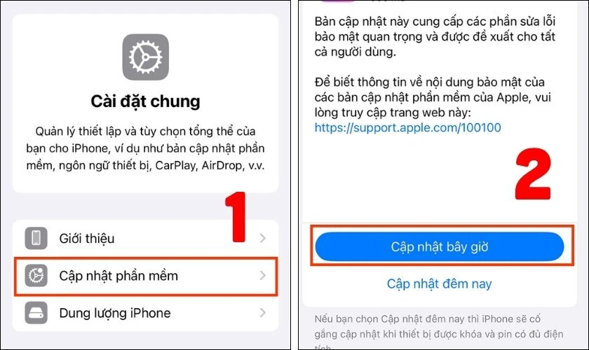 Chọn Cập nhật phần mềm (Software Update)