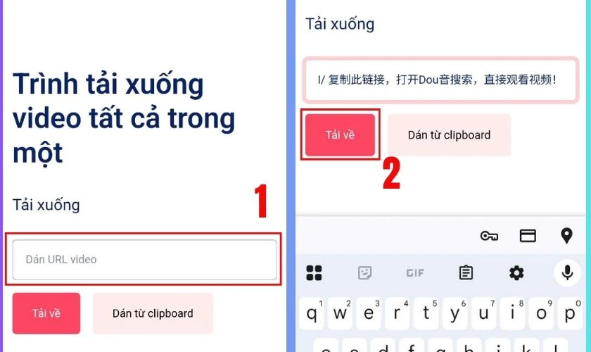 Tại giao diện chính, dán liên kết vừa sao chép vào ô trống