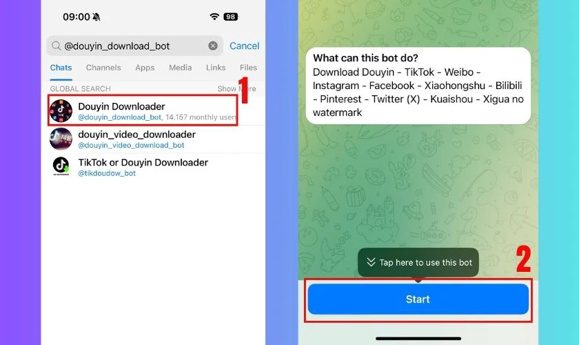 Tải video Douyin không logo bằng Bot Telegram