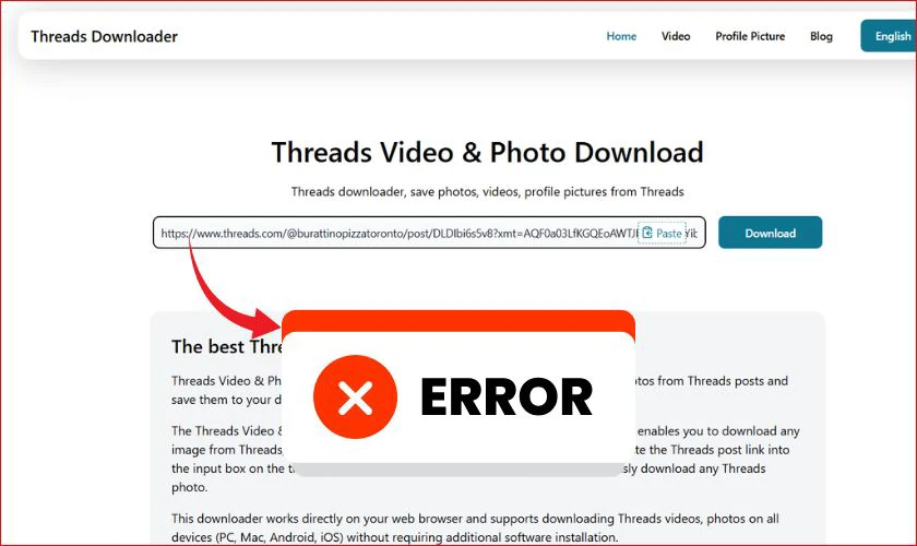 Không tải được video Threads phải làm sao?