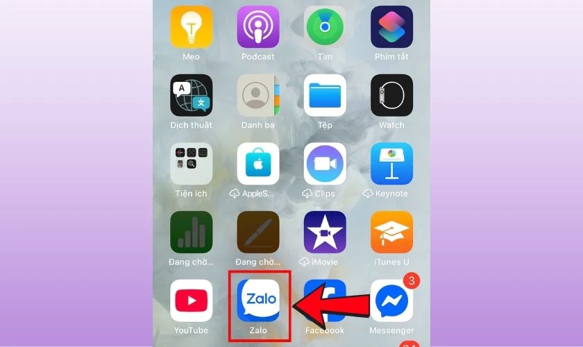 Chờ quá trình tải và cài đặt hoàn tất, biểu tượng Zalo sẽ xuất hiện trên màn hình chính