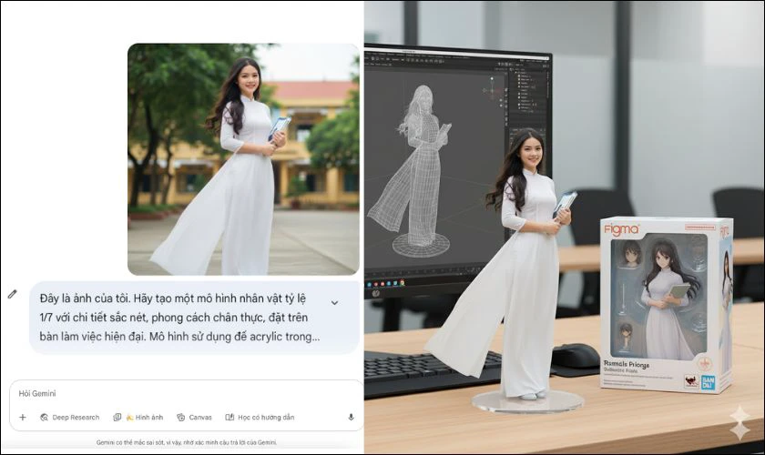 Câu lệnh tạo ảnh mô hình 3D đồ chơi trên bàn làm việc