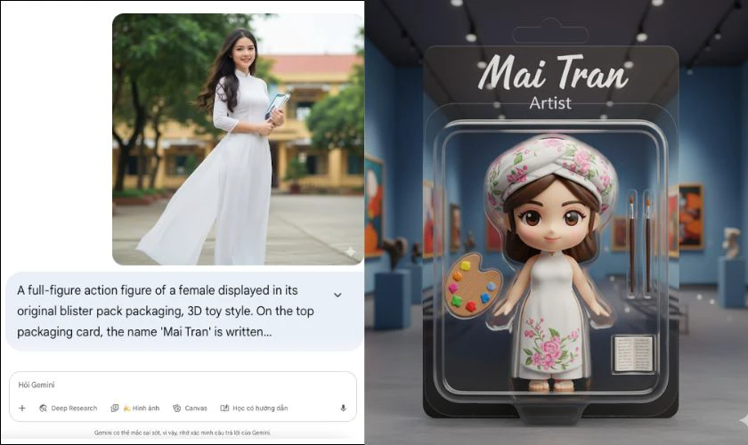 Câu lệnh tạo ảnh mô hình 3D mini của bản thân bằng tiếng Anh