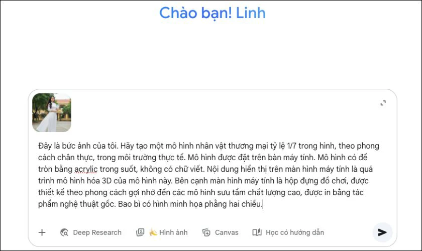 Cách tạo ảnh mô hình 3D đồ chơi bằng Gemini