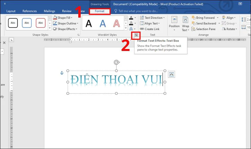 Thay đổi kiểu chữ nghệ thuật