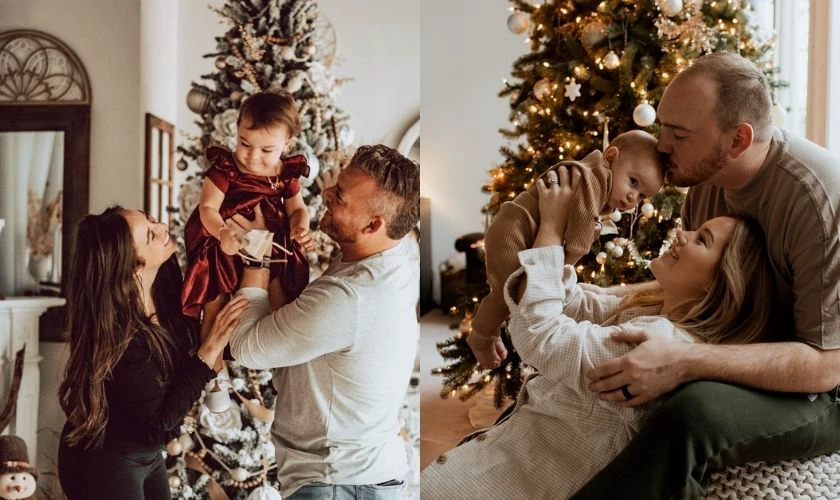 Cách tạo dáng chụp ảnh Noel với cây thông