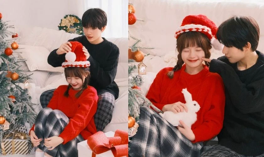 Cách tạo dáng chụp ảnh Giáng sinh cùng người yêu