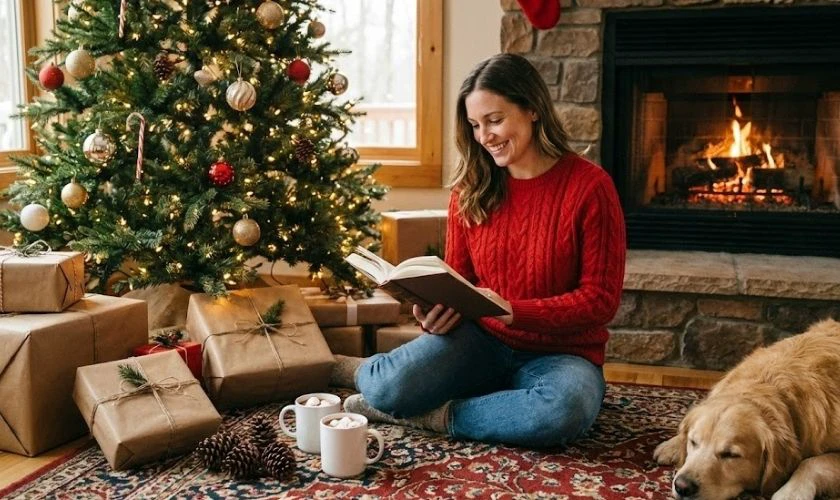 Cách tạo dáng chụp ảnh Giáng sinh kiểu dáng ngồi