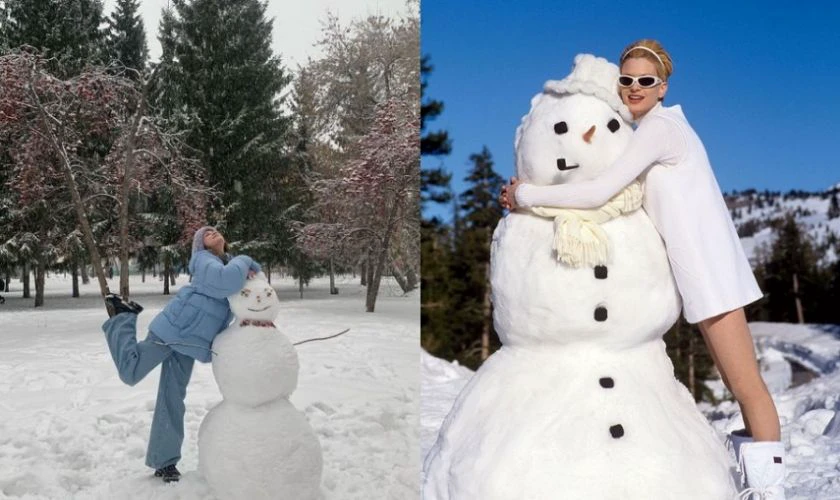 Chụp ảnh Noel với người Tuyết