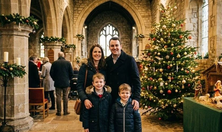 Cách tạo dáng chụp ảnh Giáng sinh tại nhà thờ