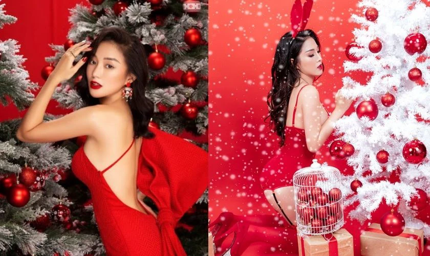 Tạo dáng chụp ảnh Giáng sinh phong cách sexy