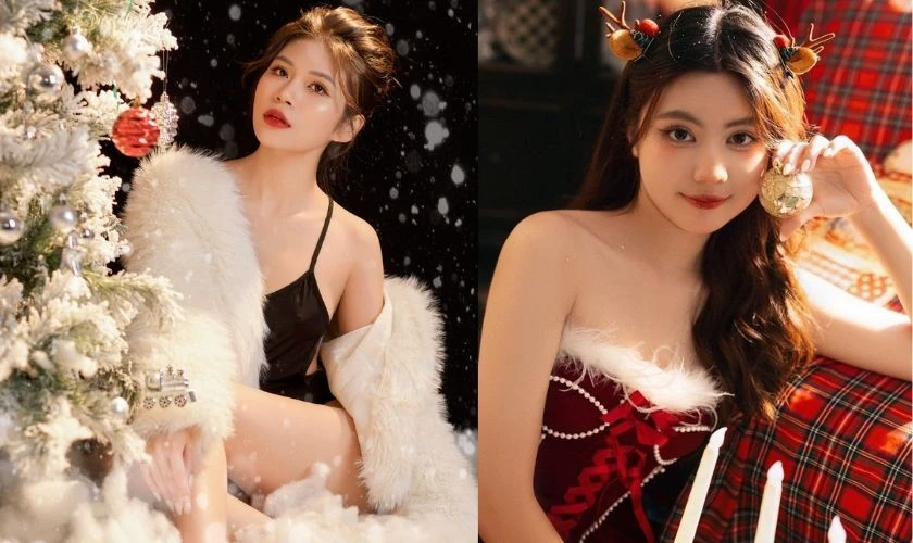 Tạo dáng chụp ảnh Noel phong cách quyến rũ