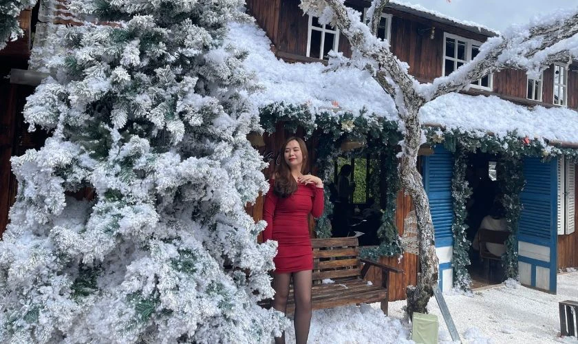 Cách tạo dáng chụp ảnh Giáng sinh ở quán cafe