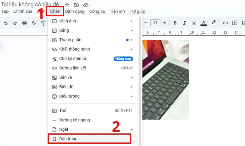 Tạo danh mục h&igrave;nh ảnh trong Google Docs bằng Bookmark đơn giản