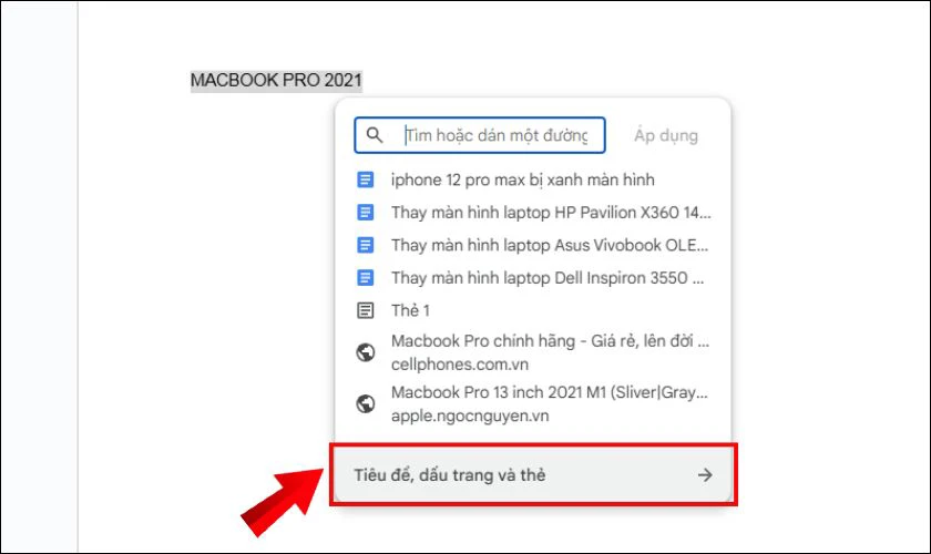 Ti&ecirc;u đề v&agrave; dấu trang