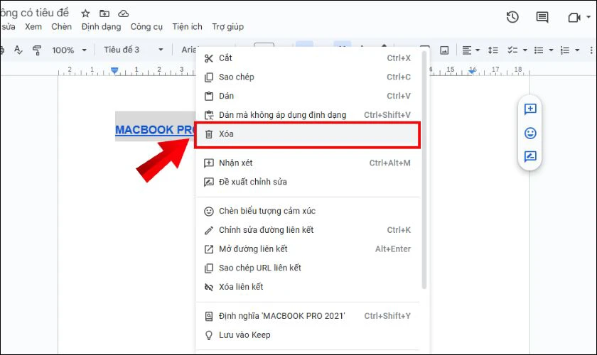 Nhấn ph&iacute;m Delete
