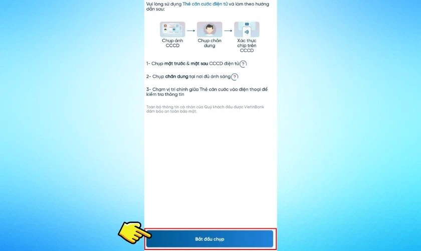 Nhấn vào nút Bắt đầu chụp