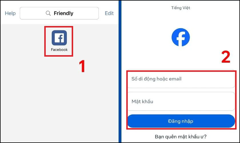 Nhập Số điện thoại hoặc email và Mật khẩu