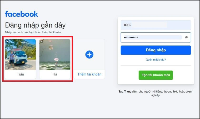Sau khi đã lưu mật khẩu đăng nhập