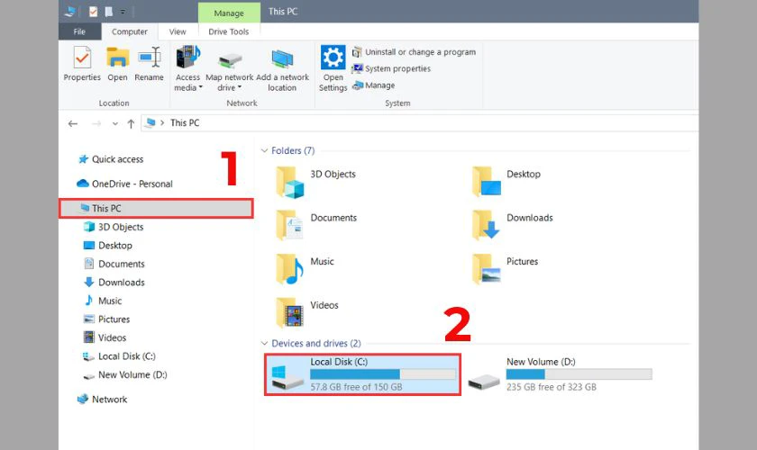 Nhấn tổ hợp Windows + E để truy cập File Explorer